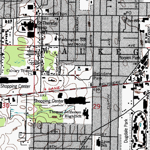 Topographic Map of Corrine Rose Administrative Center, IL