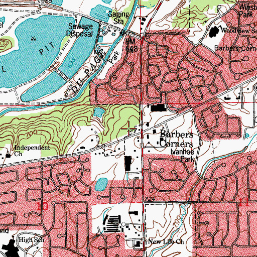 Topographic Map of Marketplace At Barbers Corners Shopping Center, IL