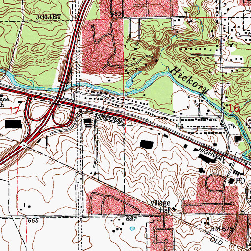 Topographic Map of Nelson Plaza Shopping Center, IL