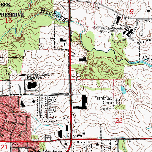 Topographic Map of The Vineyards Shopping Center, IL