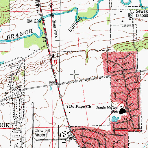 Topographic Map of Two Rivers Plaza Shopping Center, IL