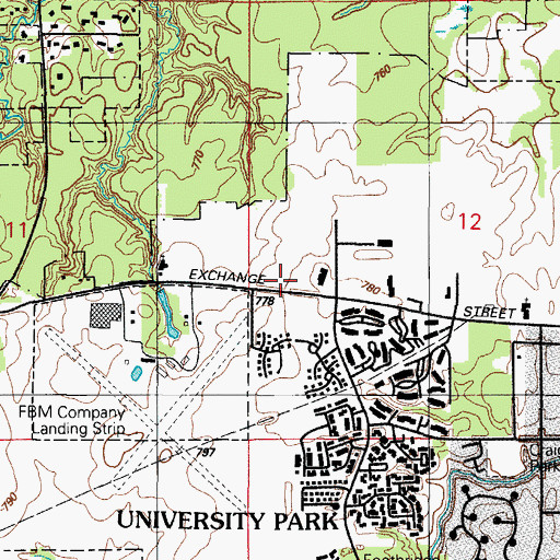 Topographic Map of University Park Town Center Shopping Center, IL