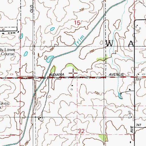 Topographic Map of Washington Township Center Shopping Center, IL