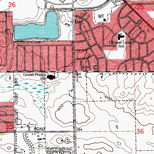 Topographic Map of Westriver Crossing Shopping Center, IL