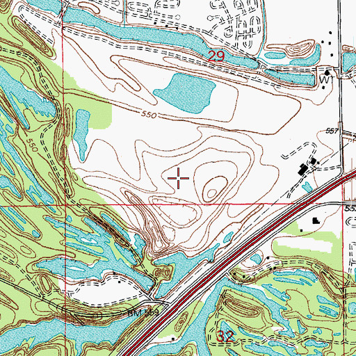 Topographic Map of Cinder Ridge Golf Links, IL