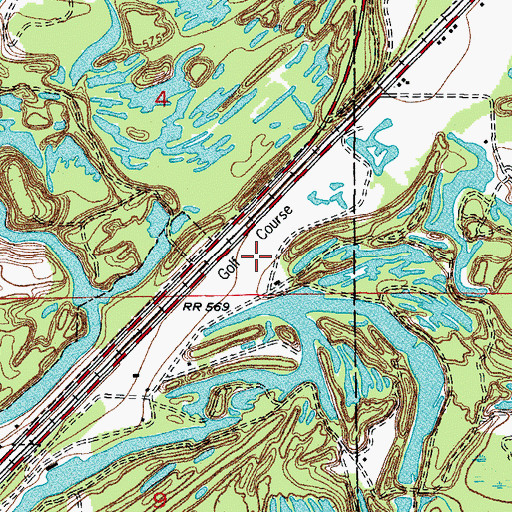 Topographic Map of Silver Oaks Golf Club, IL