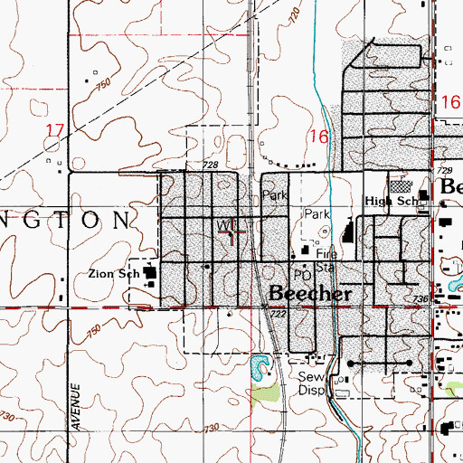 Topographic Map of Water Tower Park, IL