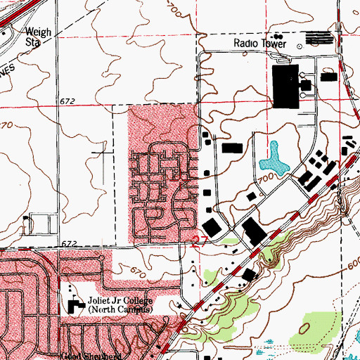 Topographic Map of Meadowalk Park, IL