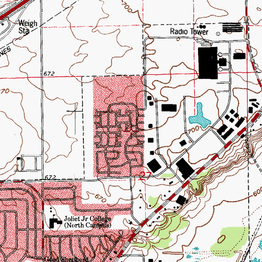 Topographic Map of Meadowalk Park, IL