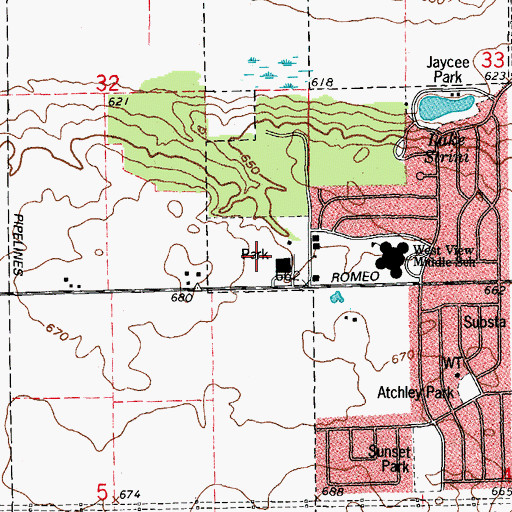Topographic Map of Village Park, IL