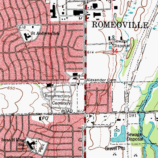 Topographic Map of Murphy Park, IL