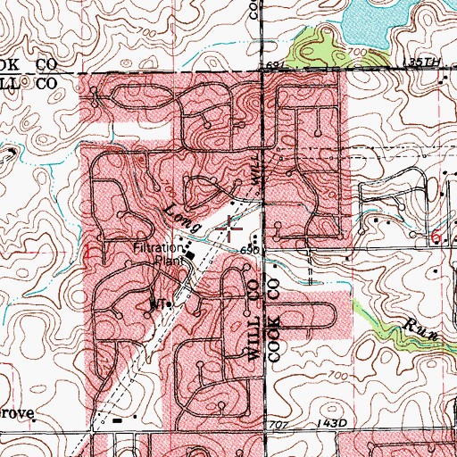 Topographic Map of Yangas Park, IL