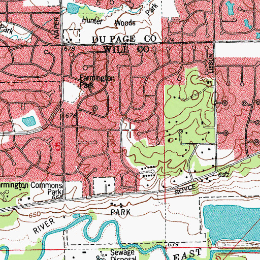 Topographic Map of Walnut Ridge Park, IL