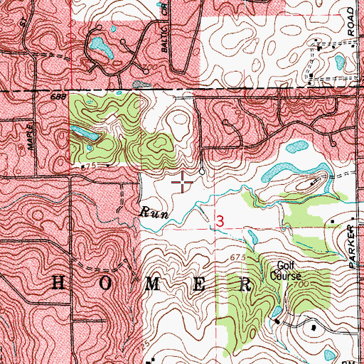 Topographic Map of Erin Hills, IL