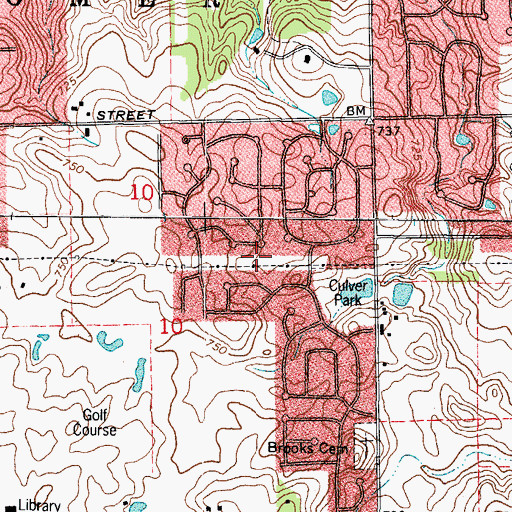 Topographic Map of Marilyn's Estates, IL