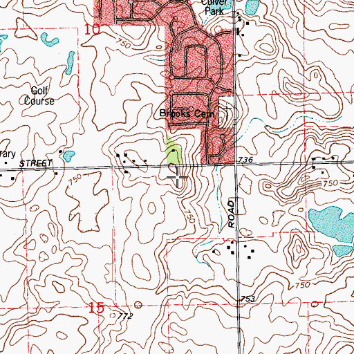 Topographic Map of Woodbine, IL