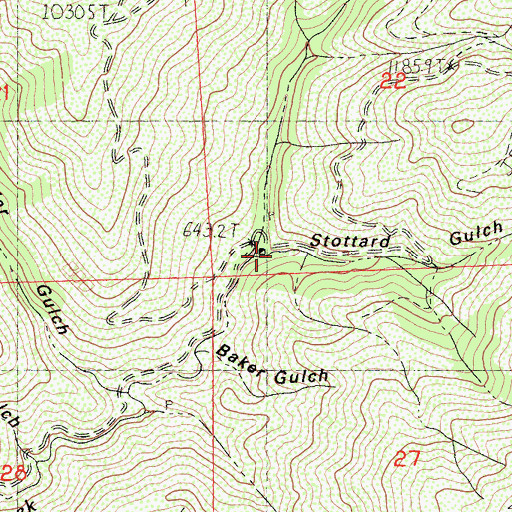 Topographic Map of Stottard Gulch, CA