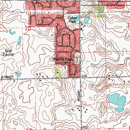 Topographic Map of Pebble Creek, IL
