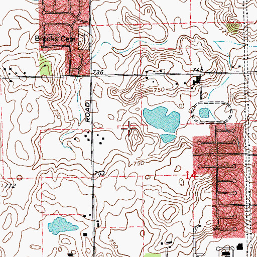 Topographic Map of Farm View Hills, IL