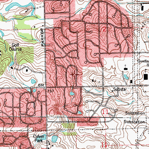 Topographic Map of Chickasaw, IL