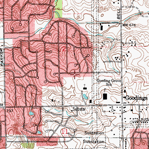Topographic Map of Golden Oak Estates, IL