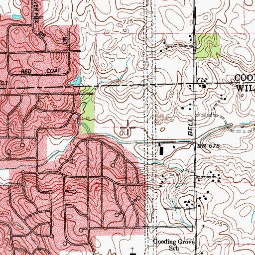 Topographic Map of Old Oaks Estates, IL