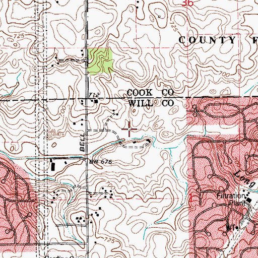 Topographic Map of Anand Brook, IL