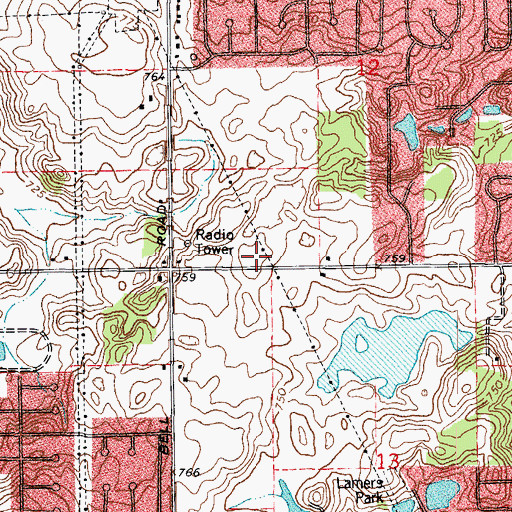 Topographic Map of Kingstone Hills, IL