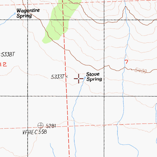 Topographic Map of Stove Spring, CA