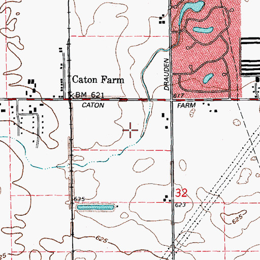 Topographic Map of Aspen Meadows, IL