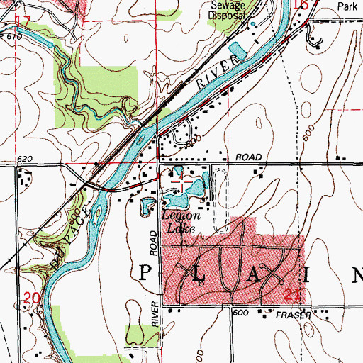 Topographic Map of Park Place, IL