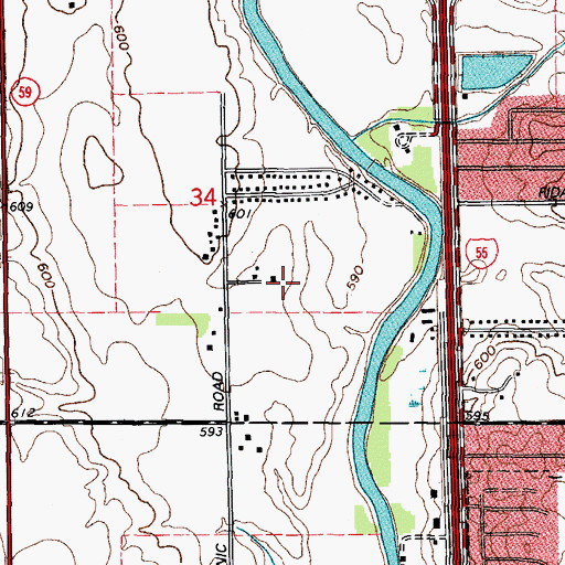 Topographic Map of Sunset Ridge, IL