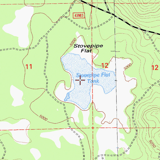 Topographic Map of Stovepipe Flat Tank, CA