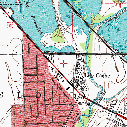 Topographic Map of Heron View Estates, IL