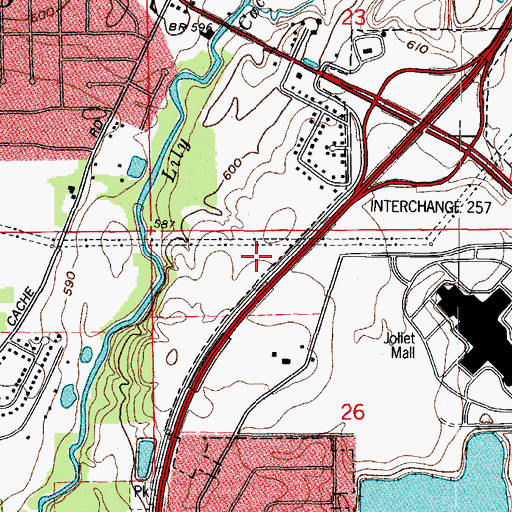 Topographic Map of Arbor Creek, IL