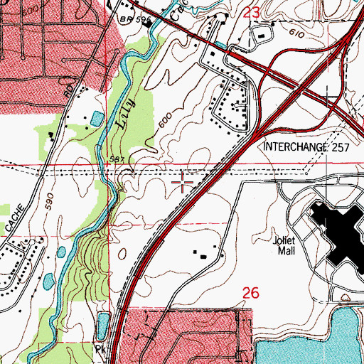 Topographic Map of Arbor Creek, IL