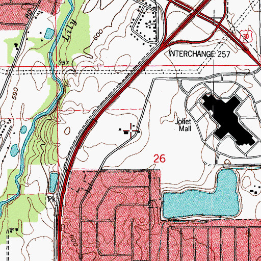 Topographic Map of Grand Prairie, IL