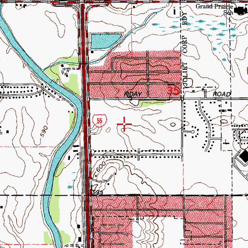 Topographic Map of Squires Mill, IL