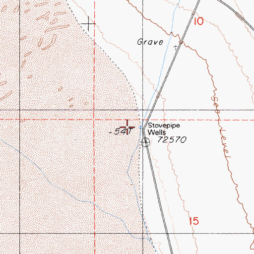 Topographic Map of Stovepipe Wells, CA