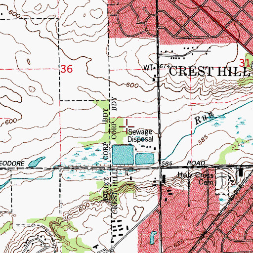 Topographic Map of Fox Meadow, IL