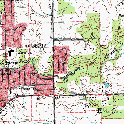 Topographic Map of Forest Manor, IL
