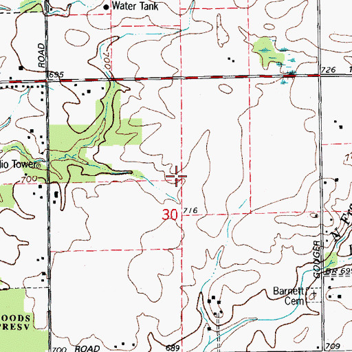 Topographic Map of Broken Arrow, IL