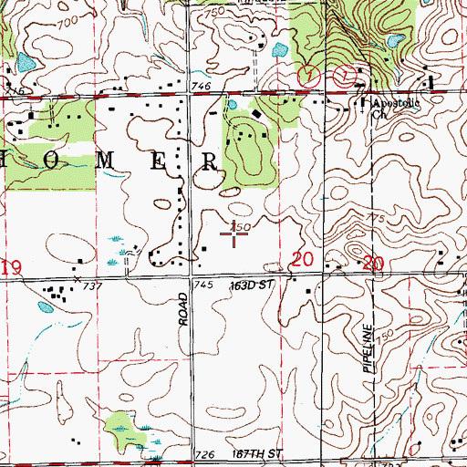 Topographic Map of Regal Acres, IL