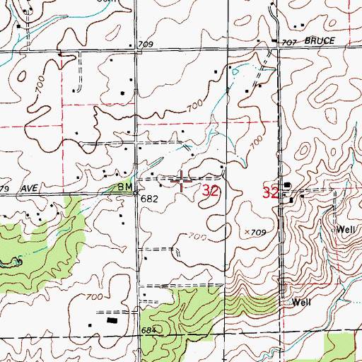 Topographic Map of Blackhawk Estates, IL