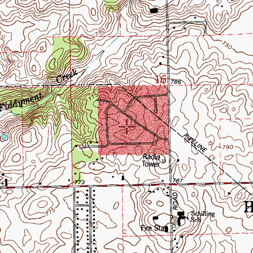 Topographic Map of Cedar Glen, IL