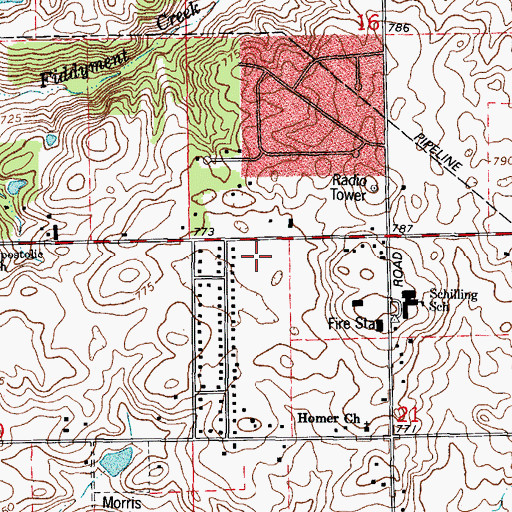 Topographic Map of Bristol Heights, IL