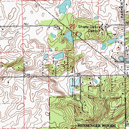 Topographic Map of Pine Hills Estates, IL