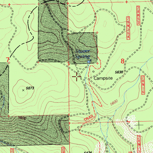 Topographic Map of Stover Camp, CA
