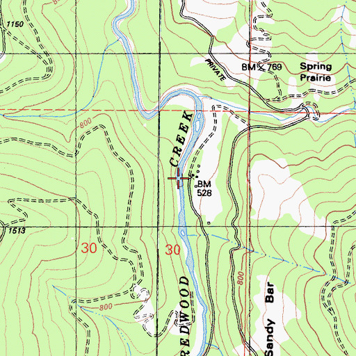 Topographic Map of Stover Ranch, CA