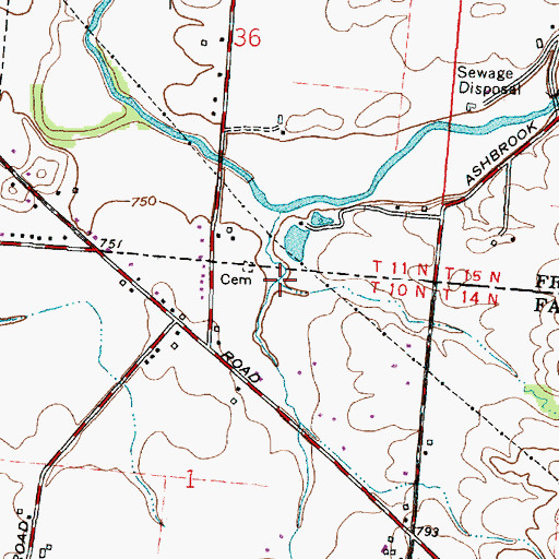 Topographic Map of Running Bear Run, OH